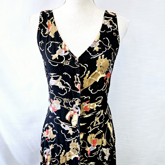 Vintage Desert West by Sherry Holt Southwestern Rodeo Print Maxi Dress X-small - Picture 2 of 10